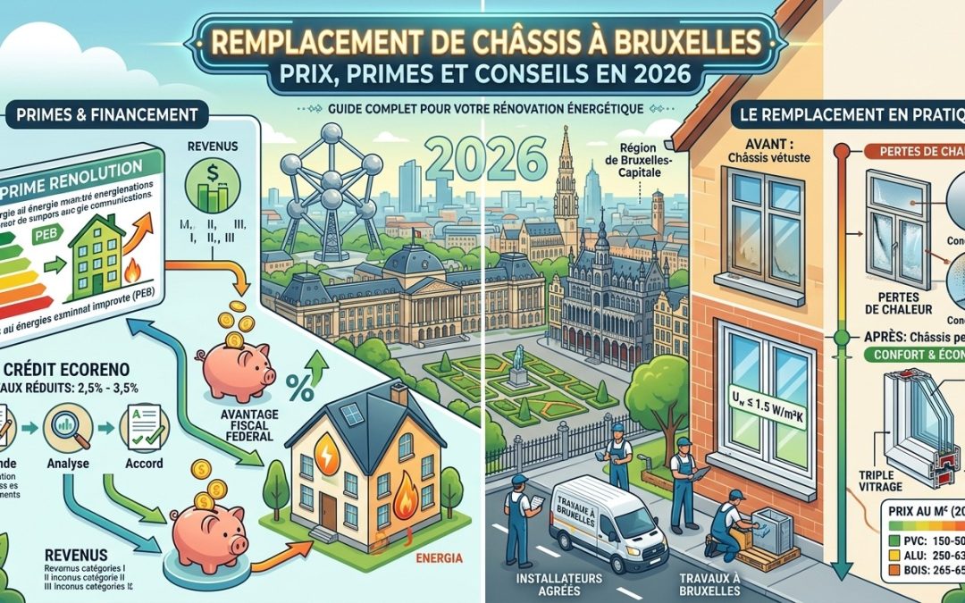 Remplacement de châssis à Bruxelles : prix, primes et conseils en 2026